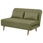 Banquette bz - 2 places - tissu vert arm - 130 x 90 x 81 cm - deplo