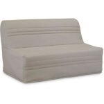Banquette bz joe - tissu beige - 3 places - l 143 x p 97 cm - couchage 140 x 190 cm