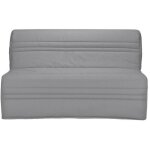 Joe banquette bz 3 places - tissu gris clair - contemporain - l 143 x p 97 cm