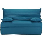Les tendances - banquette bz tissu matelas sofaconfort 9cm optale 143cm - bleu turquoise