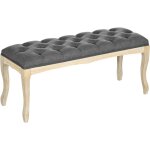 Mh - banquette capitonne grace grise et bois