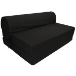 Chauffeuse double unie en coton noir Chauffeuse double unie en coton noir
