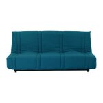 Banquette clic clac 3 places - bleu canard - 100% coton - l 193 x p 92 cm - lena Banquette clic clac 3 places - bleu canard - 100% coton - l 193 x p 92 cm - lena