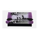Conforteam - banquette clic - clac - 3 places ? coton parcours mauve? 190 x 92 x 96 cm ? dream Conforteam - banquette clic - clac - 3 places ? coton parcours mauve? 190 x 92 x 96 cm ? dream