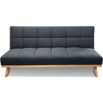 Designetsamaison - banquette clic clac 3 places gris - hellin