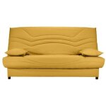 Les tendances - banquette clic clac tissu matelas starbed 13cm avec coffre de rangement kistar 130x190 ...