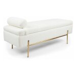 Paris prix - banquette & coffre bouclette 'loyd' 140cm blanc