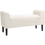 Banquette coffre de rangement 2 en 1 design chesterfield assise capitonn�e accoudoirs courb�s pieds effil�s ...