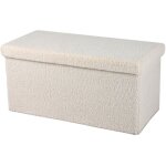 Banquette coffre de rangement doudou beige 76x37. 5x37. 5cm