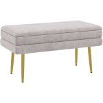 Banquette coffre de rangement elise beige Banquette coffre de rangement elise beige