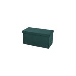 Banquette coffre de rangement velours c�tel� vert 76x37. 5x37. 5cm