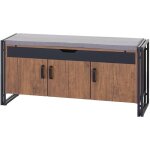 Banquette commode � chaussures avec si�ges avec coussins 53x110x30cm en m�tal aspect ch�ne sauvage 040001148 ...
