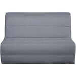 Banquette convertible bz dunlopillo - 2 places - tissu gris - l 140 x h 94 x p 55 cm - pearl