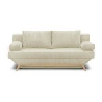 Banquette convertible 3 places - coffre de rangement - tissu velours côtelé beige - l 190 x h 92 x p ... Banquette convertible 3 places - coffre de rangement - tissu velours côtelé beige - l 190 x h 92 x p ...