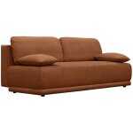 Banquette convertible 3 places velours c�tel� avec coffre de rangement - l 192 x p 100 x h 81cm - nelson ...