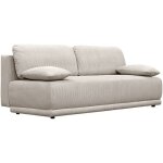 Banquette convertible 3 places velours c�tel� avec coffre de rangement - l 192 x p 100 x h 81cm - nelson ...