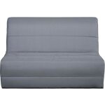 Banquette convertible bz dunlopillo - 2 places - tissu gris - l 140 x h 94 x p 55 cm - pearl