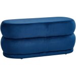 Banquette moderne pouf d'appoint rembourr� en velours bleu marine ellendale