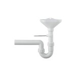 Banyo - siphon entonnoir dn50 avec fixation murale, plastique blanc
