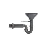 Siphon entonnoir dn50 avec fixation murale en matire recycle