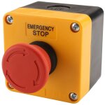 Baomain interrupteur d'arr�t d'urgence avec bo�tier rouge, 10 a, 660 v, 1no 1nc, r�sistant aux intemp�ries ...