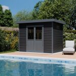 Barac - abri de jardin de 6m� en composite anthracite - miami