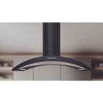 Baraldi - hotte arcadia isola cm. 90x60 - noir, verre - 800 m� / h