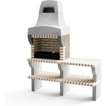 Movelar - barbecue en b�ton pr�fabriqu� avec tr�teau lat�ral bailen plus 1 (beige, gris - 165 x 58 x ...