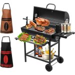 Barbecue charbon de bois upgraded teeno, grill � charbon avec couvercle, chariot � barbecue de bois, ...