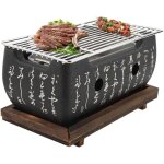 Barbecue � charbon japonais, barbecue de table portable avec plaque de base, cendrier, plaque de charbon ...