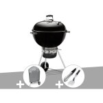 Barbecue charbon master - touch gbs 57 cm e - 5750 noir + housse + kit ustensiles premium 2 pi�ces ? ...