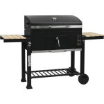 Barbecue charbon avec tablettes lat�rales et grilles r�glables  marquis  - noir
