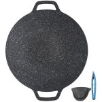 Barbecue cor�en grill po�le ronde haute conductivit� thermique facile � nettoyer plaque de barbecue pour ...