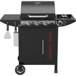 Royal gourmet - barbecue gaz � 3 + 1 br�leurs - gril � gaz sur chariot de puissance 11, 5 kw avec tablette ...