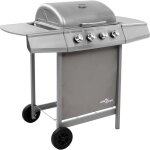 Barbecue gril � gaz avec 4 br�leurs argent� - the living store