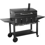 Barbecue grill charbon de bois - bernard xl noir - avec r�cup�rateur de cendres. a�rateurs. bac charbon ...