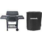 Barbecue grill charbon de bois noir - fumoir avec r�cup�rateur de cendres. a�rateurs. bac charbon ajustable. ...