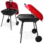 Barbecue de jardin À charbon de bois sur roulettes avec couvercle, bac à cendres, foyer fermé Barbecue de jardin À charbon de bois sur roulettes avec couvercle, bac à cendres, foyer fermé