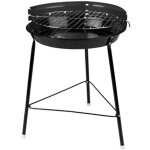 Barbecue rond au charbon de bois � hauteur r�glable, en acier �maill� avec une grille en acier inoxydable. ...