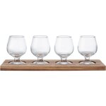 Barcraft - tableau de d�gustation de avec 4 verres de en cristal, 34 x 11, 5 cm, bo�te cadeau de