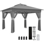 Barnum et tente de r�ception pliant - avec led int�gr�e - double toit - toile filet - sac d?eau - sac ...