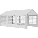 Barnum tonnelle tente de rception 3 x 6 m - 6 fentres, 2 portes - acier galvanis pe blanc