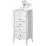Baroque - commode  5 tiroirs en mdf blanc