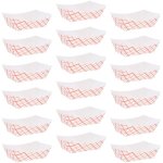 Barquettes alimentaires en papier rouge pour usage quotidien, design cr�atif, accessoire de f�te jetable, ...