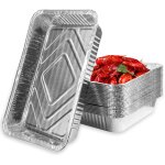 Barquette aluminium 2200ml jetable sans couvercle - plat alimentaire pour barbecue, cuisson, grillage, ...