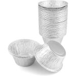 Barquettes rondes, ramequin aluminium jetable pour cupcakes, cr�mes, muffins , lot de 50