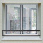 Barre d?appui 2 lisses - fen�tre 100 cm (cote tableau) ? acier rectangulaire 20 x 40 mm ? pr�peinte noir ...