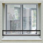 Barre d?appui 2 lisses - fen�tre 80 cm (cote tableau) ? acier rectangulaire 20 x 40 mm ? pr�peinte noir ...