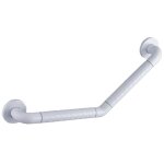 Barre d'appui coude  fixer, acier inoxydable blanc, l. 40 cm