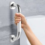 Barre d'appui de douche( 50 cm blanc), barre d'appui antidrapant poigne, barre d'appui en acier inox ...